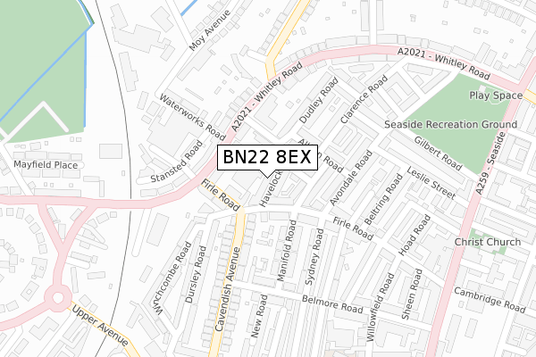 BN22 8EX map - large scale - OS Open Zoomstack (Ordnance Survey)