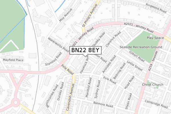 BN22 8EY map - large scale - OS Open Zoomstack (Ordnance Survey)
