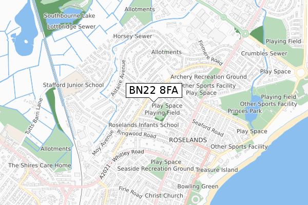 BN22 8FA map - small scale - OS Open Zoomstack (Ordnance Survey) BN22 8FA map - small scale - OS Open Zoomstack (Ordnance Survey)