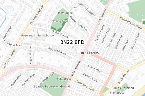 BN22 8FD map - large scale - OS Open Zoomstack (Ordnance Survey) BN22 8FD map - large scale - OS Open Zoomstack (Ordnance Survey)