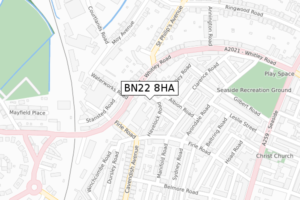 BN22 8HA map - large scale - OS Open Zoomstack (Ordnance Survey)