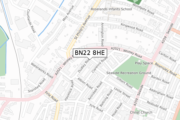 BN22 8HE map - large scale - OS Open Zoomstack (Ordnance Survey)