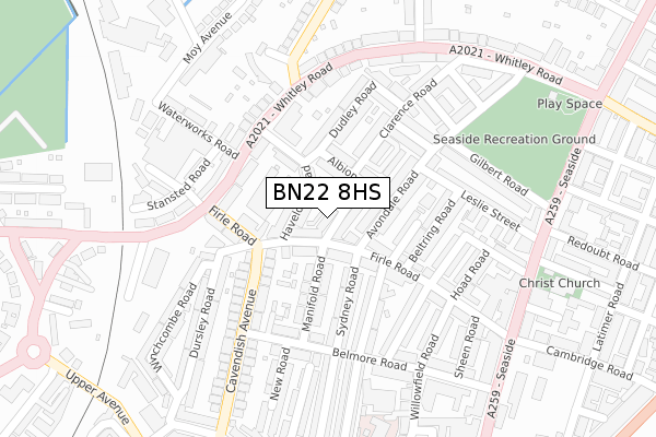 BN22 8HS map - large scale - OS Open Zoomstack (Ordnance Survey)