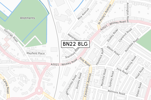 BN22 8LG map - large scale - OS Open Zoomstack (Ordnance Survey)