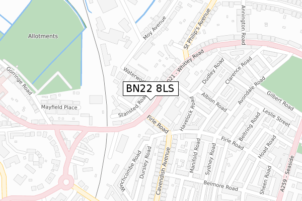 BN22 8LS map - large scale - OS Open Zoomstack (Ordnance Survey)
