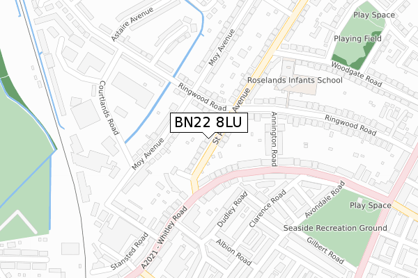 BN22 8LU map - large scale - OS Open Zoomstack (Ordnance Survey)