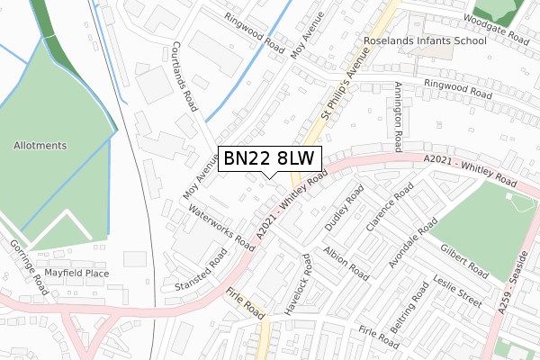 BN22 8LW map - large scale - OS Open Zoomstack (Ordnance Survey) BN22 8LW map - large scale - OS Open Zoomstack (Ordnance Survey)