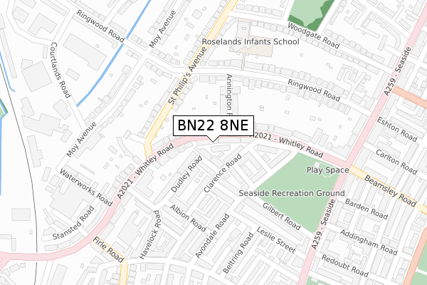 BN22 8NE map - large scale - OS Open Zoomstack (Ordnance Survey)
