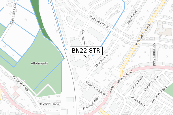 BN22 8TR map - large scale - OS Open Zoomstack (Ordnance Survey)