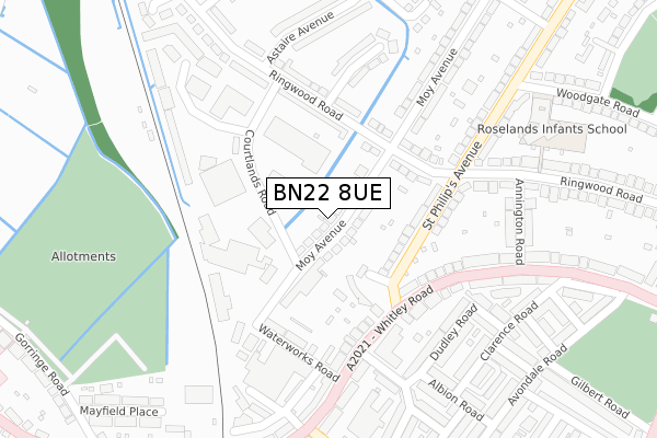 BN22 8UE map - large scale - OS Open Zoomstack (Ordnance Survey)