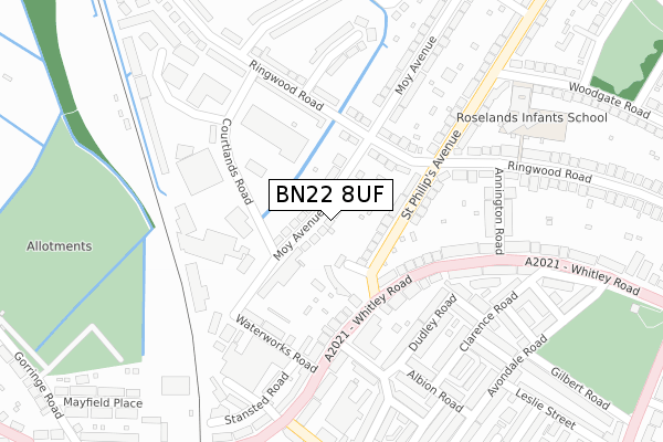 BN22 8UF map - large scale - OS Open Zoomstack (Ordnance Survey)