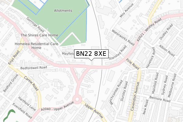 BN22 8XE map - large scale - OS Open Zoomstack (Ordnance Survey)