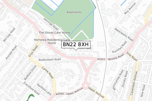 BN22 8XH map - large scale - OS Open Zoomstack (Ordnance Survey)