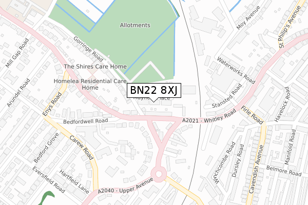 BN22 8XJ map - large scale - OS Open Zoomstack (Ordnance Survey)