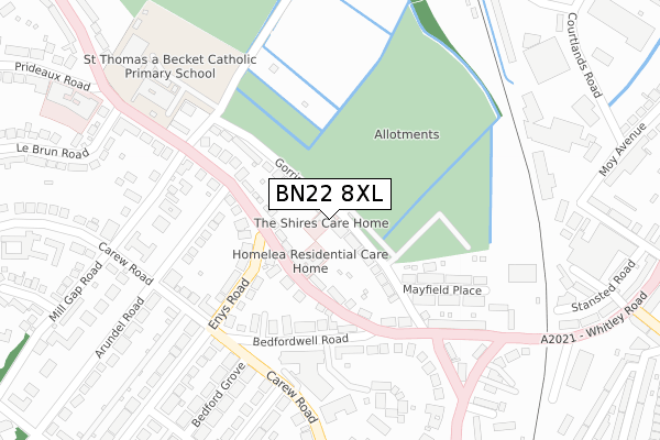 BN22 8XL map - large scale - OS Open Zoomstack (Ordnance Survey)