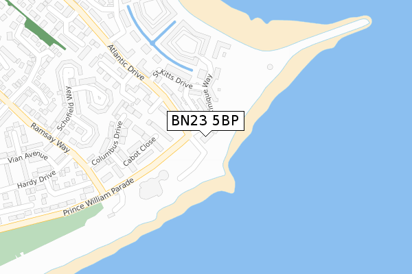 BN23 5BP map - large scale - OS Open Zoomstack (Ordnance Survey)