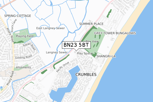 BN23 5BT map - small scale - OS Open Zoomstack (Ordnance Survey) BN23 5BT map - small scale - OS Open Zoomstack (Ordnance Survey)