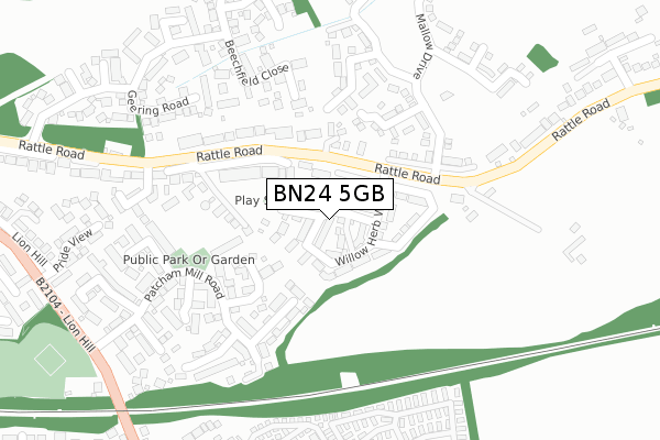 BN24 5GB map - large scale - OS Open Zoomstack (Ordnance Survey)
