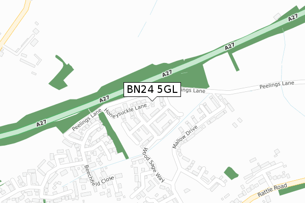 BN24 5GL map - large scale - OS Open Zoomstack (Ordnance Survey)