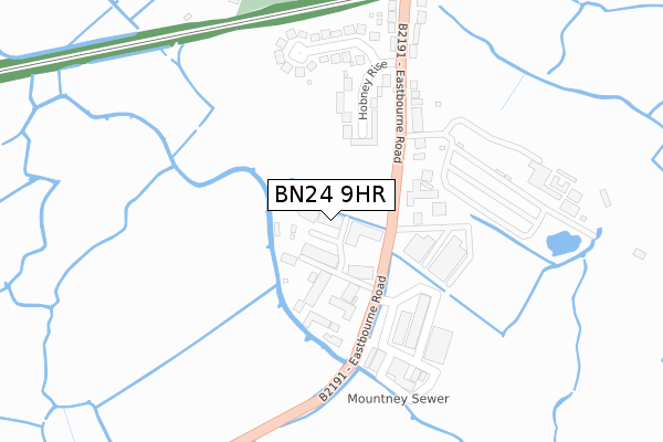 BN24 9HR map - large scale - OS Open Zoomstack (Ordnance Survey)