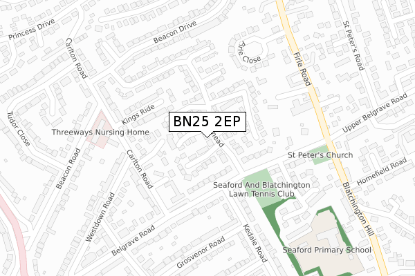 BN25 2EP map - large scale - OS Open Zoomstack (Ordnance Survey)