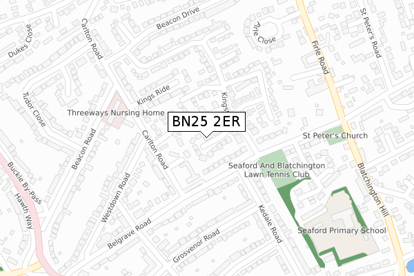 BN25 2ER map - large scale - OS Open Zoomstack (Ordnance Survey)