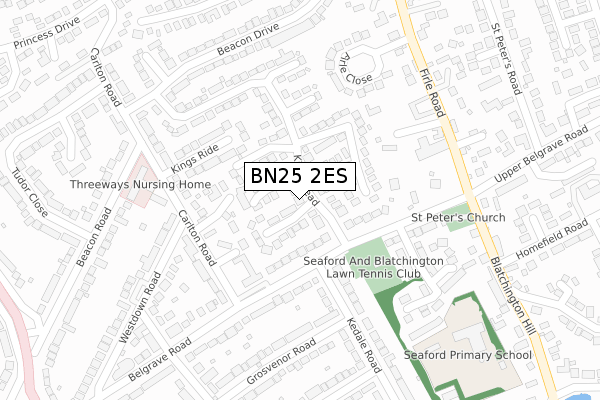 BN25 2ES map - large scale - OS Open Zoomstack (Ordnance Survey)