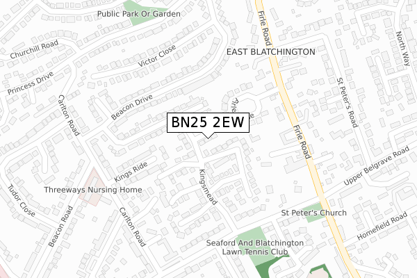 BN25 2EW map - large scale - OS Open Zoomstack (Ordnance Survey)