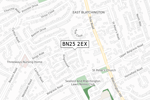 BN25 2EX map - large scale - OS Open Zoomstack (Ordnance Survey)