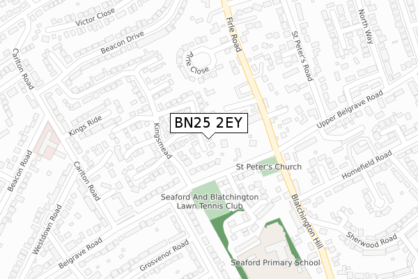 BN25 2EY map - large scale - OS Open Zoomstack (Ordnance Survey)