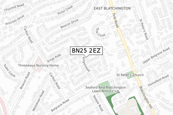BN25 2EZ map - large scale - OS Open Zoomstack (Ordnance Survey)