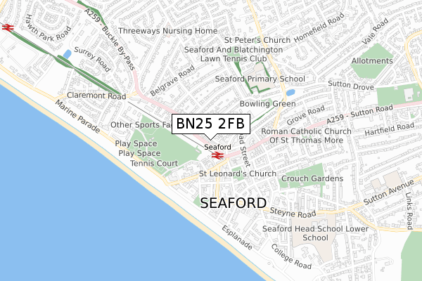 BN25 2FB map - small scale - OS Open Zoomstack (Ordnance Survey) BN25 2FB map - small scale - OS Open Zoomstack (Ordnance Survey)