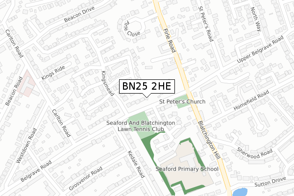 BN25 2HE map - large scale - OS Open Zoomstack (Ordnance Survey)