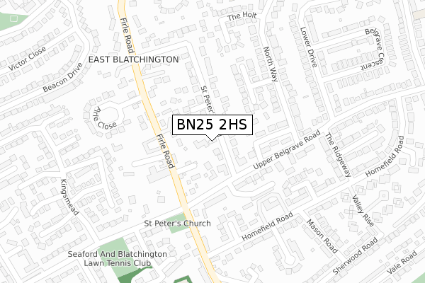 BN25 2HS map - large scale - OS Open Zoomstack (Ordnance Survey)