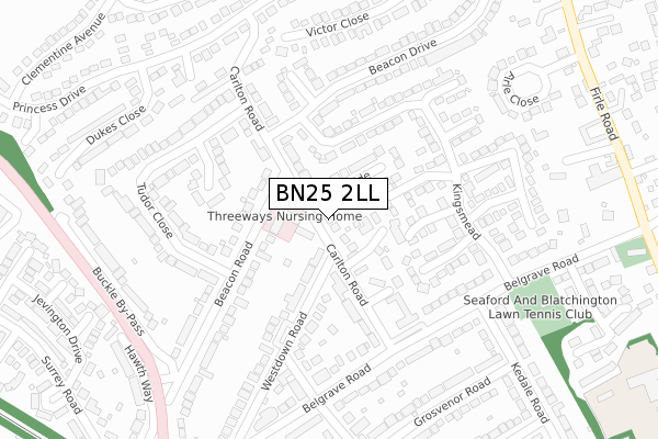 BN25 2LL map - large scale - OS Open Zoomstack (Ordnance Survey)