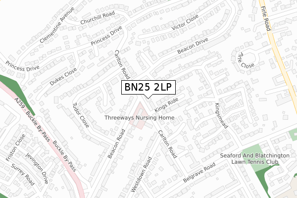 BN25 2LP map - large scale - OS Open Zoomstack (Ordnance Survey)