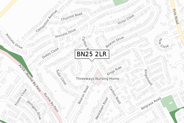 BN25 2LR map - large scale - OS Open Zoomstack (Ordnance Survey)