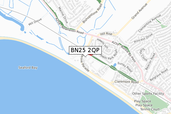 BN25 2QP map - small scale - OS Open Zoomstack (Ordnance Survey) BN25 2QP map - small scale - OS Open Zoomstack (Ordnance Survey)