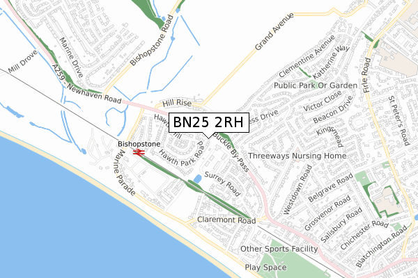 BN25 2RH map - small scale - OS Open Zoomstack (Ordnance Survey) BN25 2RH map - small scale - OS Open Zoomstack (Ordnance Survey)