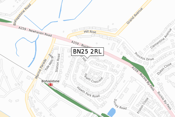 BN25 2RL map - large scale - OS Open Zoomstack (Ordnance Survey)