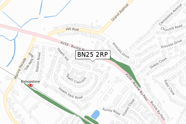 BN25 2RP map - large scale - OS Open Zoomstack (Ordnance Survey)