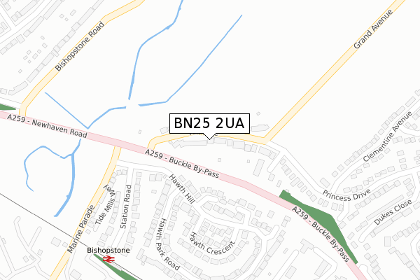 BN25 2UA map - large scale - OS Open Zoomstack (Ordnance Survey)