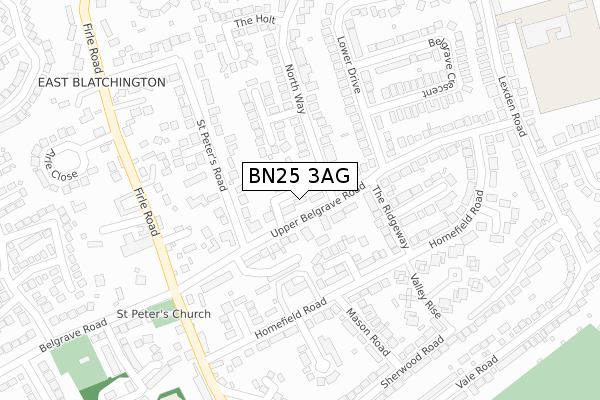 BN25 3AG map - large scale - OS Open Zoomstack (Ordnance Survey)