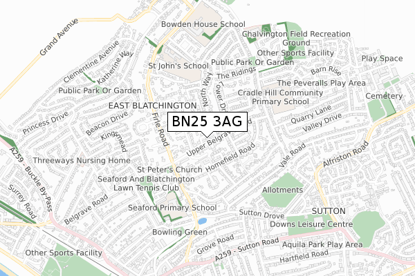 BN25 3AG map - small scale - OS Open Zoomstack (Ordnance Survey) BN25 3AG map - small scale - OS Open Zoomstack (Ordnance Survey)