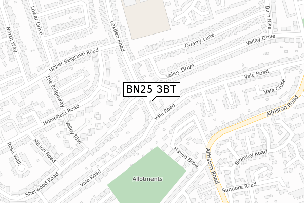 BN25 3BT map - large scale - OS Open Zoomstack (Ordnance Survey)