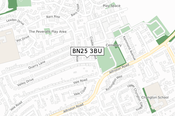 BN25 3BU map - large scale - OS Open Zoomstack (Ordnance Survey)