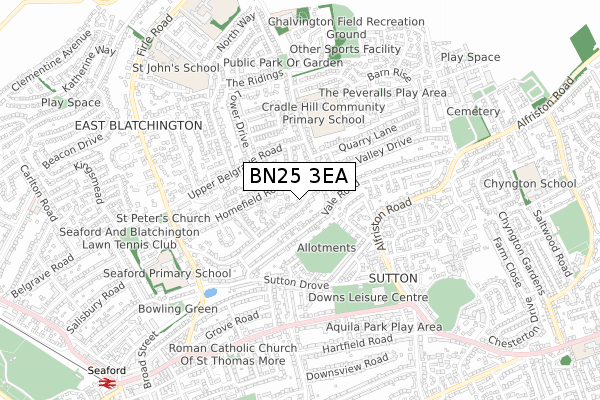 BN25 3EA map - small scale - OS Open Zoomstack (Ordnance Survey)