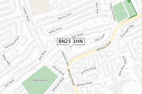 BN25 3HN map - large scale - OS Open Zoomstack (Ordnance Survey)