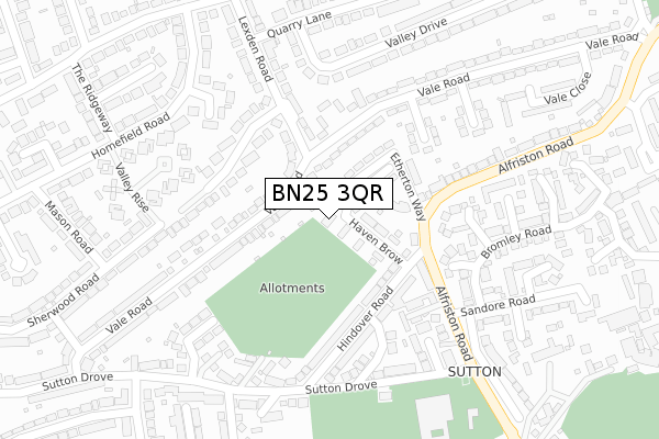 BN25 3QR map - large scale - OS Open Zoomstack (Ordnance Survey)