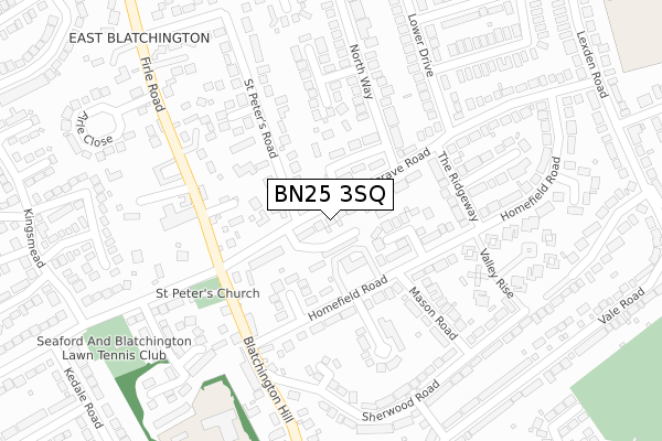 BN25 3SQ map - large scale - OS Open Zoomstack (Ordnance Survey)